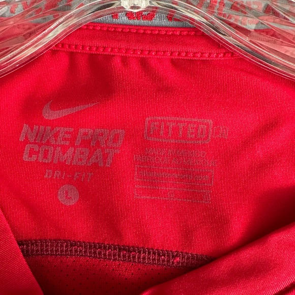 Nike Pro Combat Dri Fit Red Shirt - Picture 7 of 8